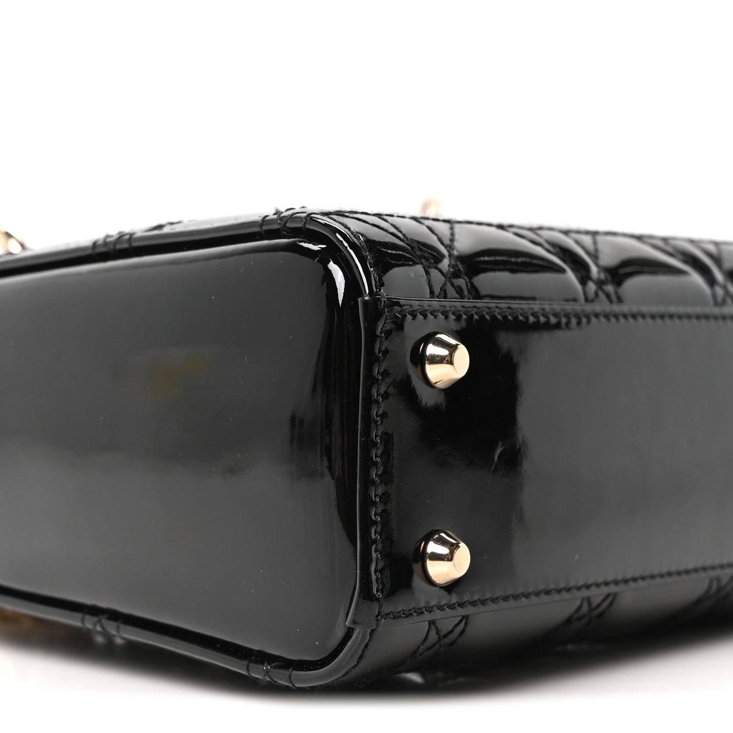 Patent Cannage Mini Lady Dior Black