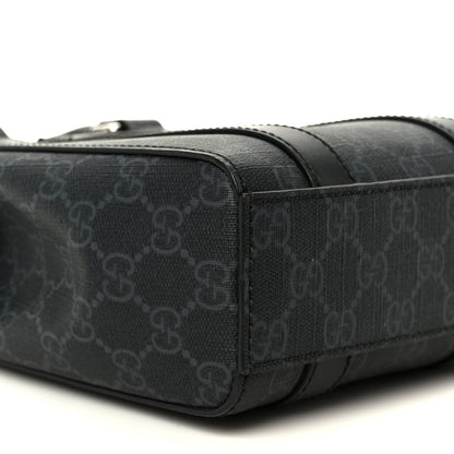 GG Supreme Monogram Appia Calfskin Web Mini Tote Bag Black