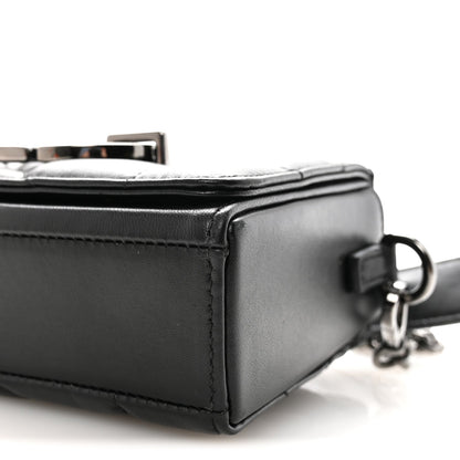 Lambskin Maxi Cannage Small 30 Montaigne Chain Top Handle Bag Black