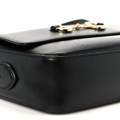 Textured Calfskin Small Horsebit 1955 Shoulder Bag Black