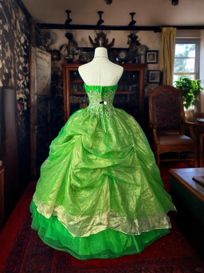 formaldressy-Green gorgeous floral exquisite beaded long tulle ball gown gh5354