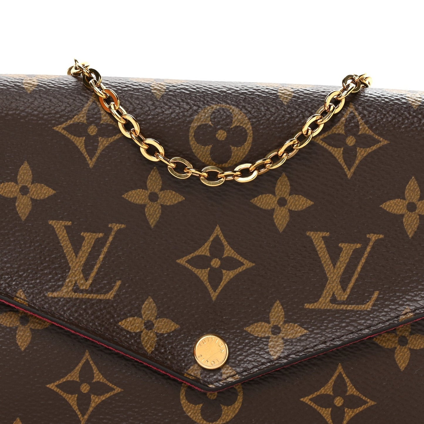 Monogram Pochette Felicie Chain Wallet Fuchsia