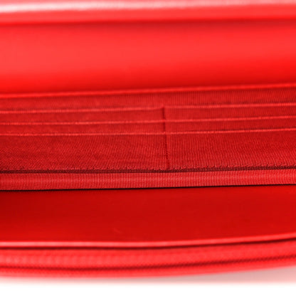 Lambskin Quilted Wallet On Chain WOC Red