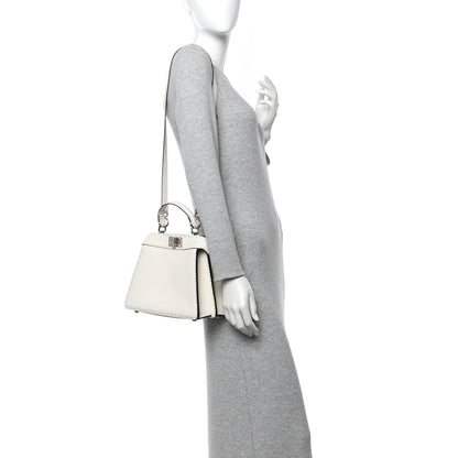 Cuoio Romano Selleria Chamois Small Peekaboo I SEE U Satchel White