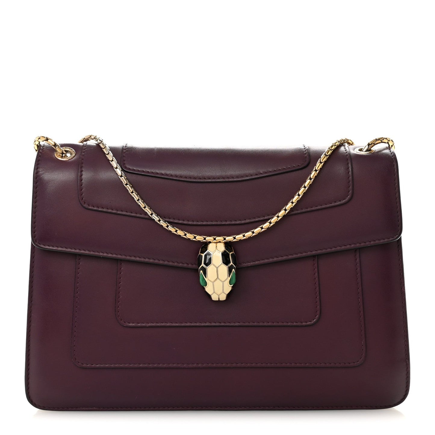 Calfskin Serpenti Forever Shoulder Bag Plum