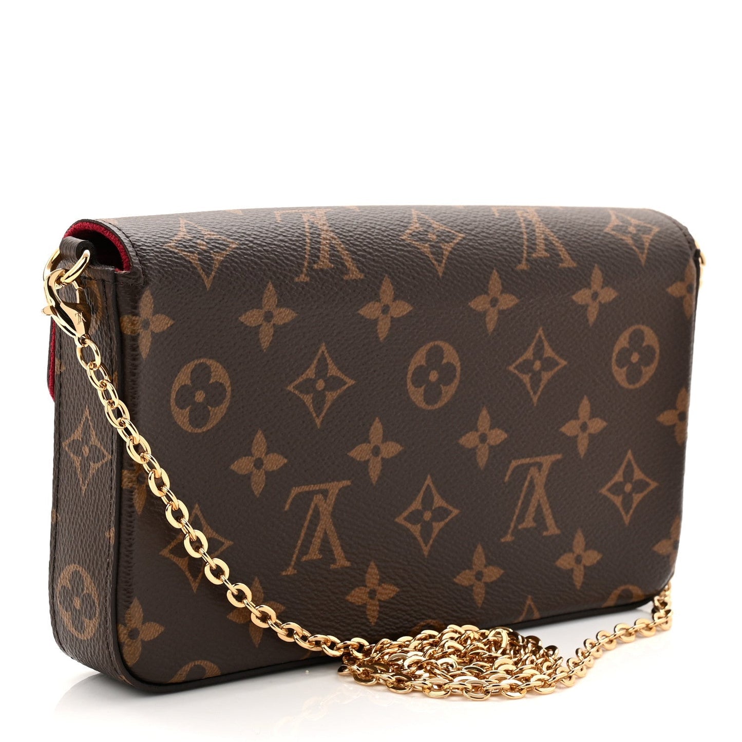 Monogram Pochette Felicie Chain Wallet Fuchsia
