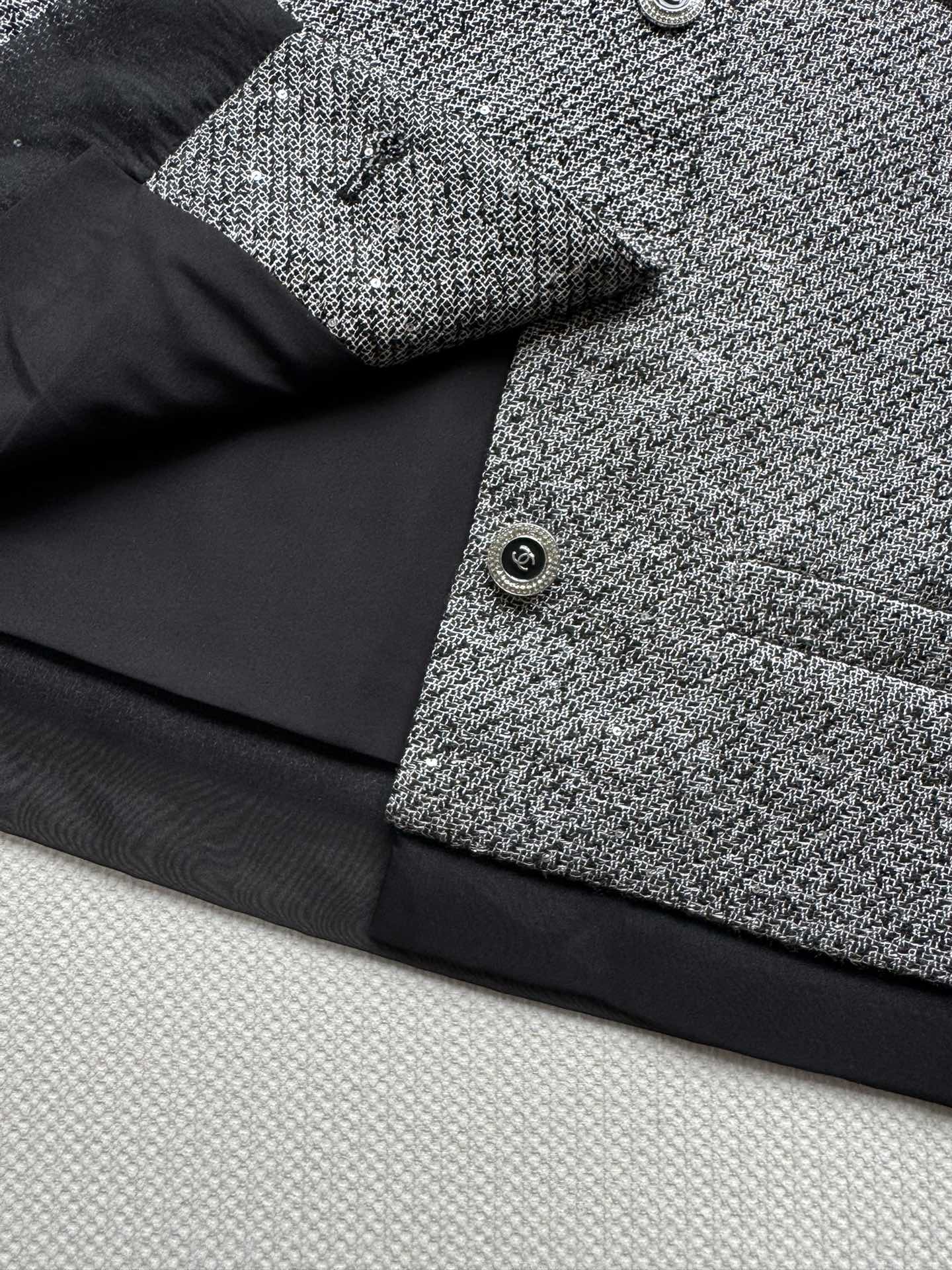 CC Vest & Line Skirt Set Grey Wool-Blend Tweed 352979