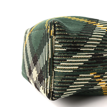 Canvas Knitted Check Mini Peg Duffle Bag Ivy