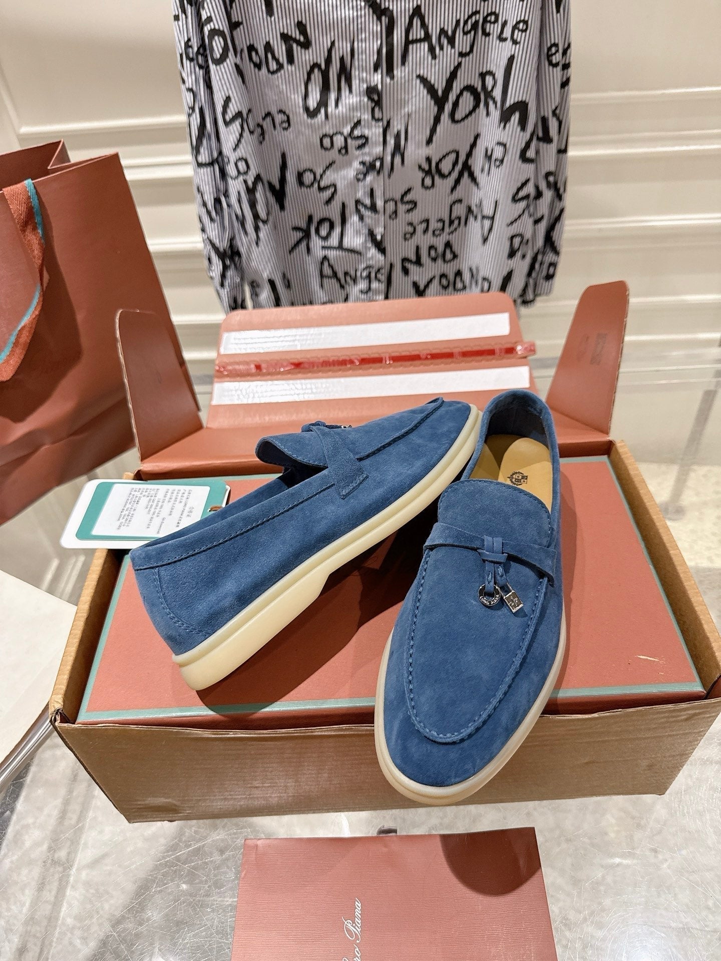 LP Summer Charms Walk Loafers Dark Blue Suede 565861