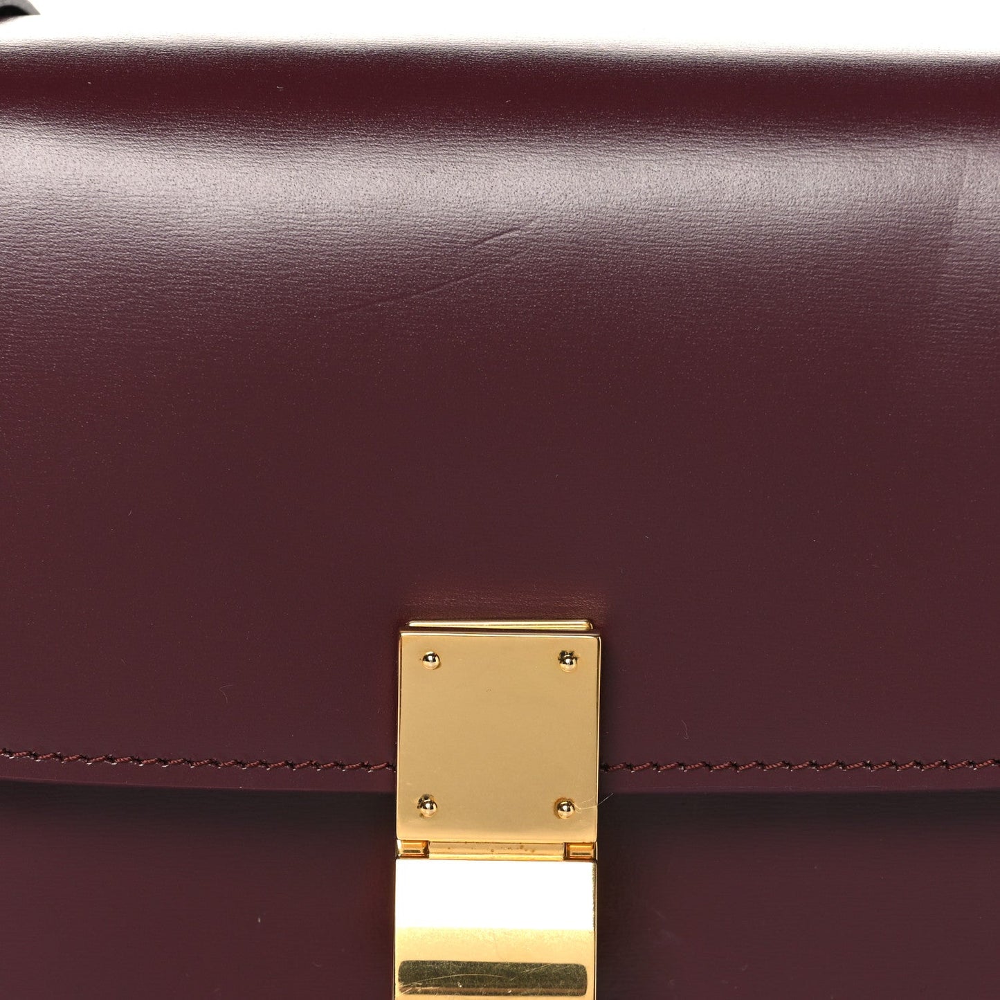 Box Calfskin Small Classic Box Flap Bag Burgundy