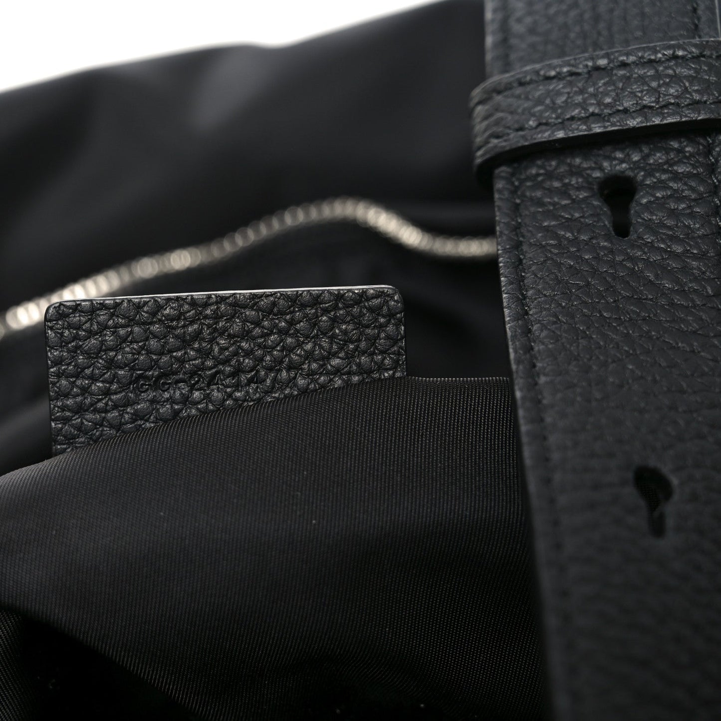 Nylon Calfskin Cut Out Duffle Bag Black