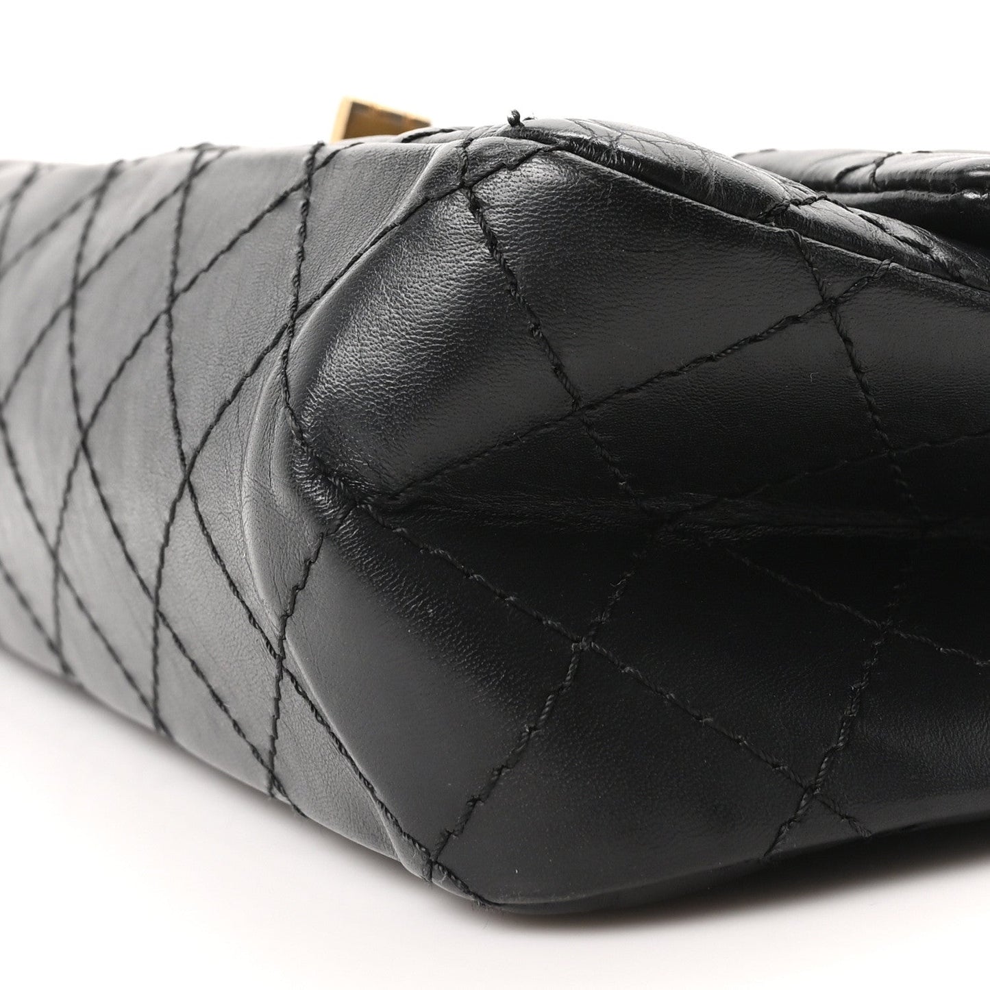 Aged Calfskin Quilted 2.55 Reissue 225 Flap Black