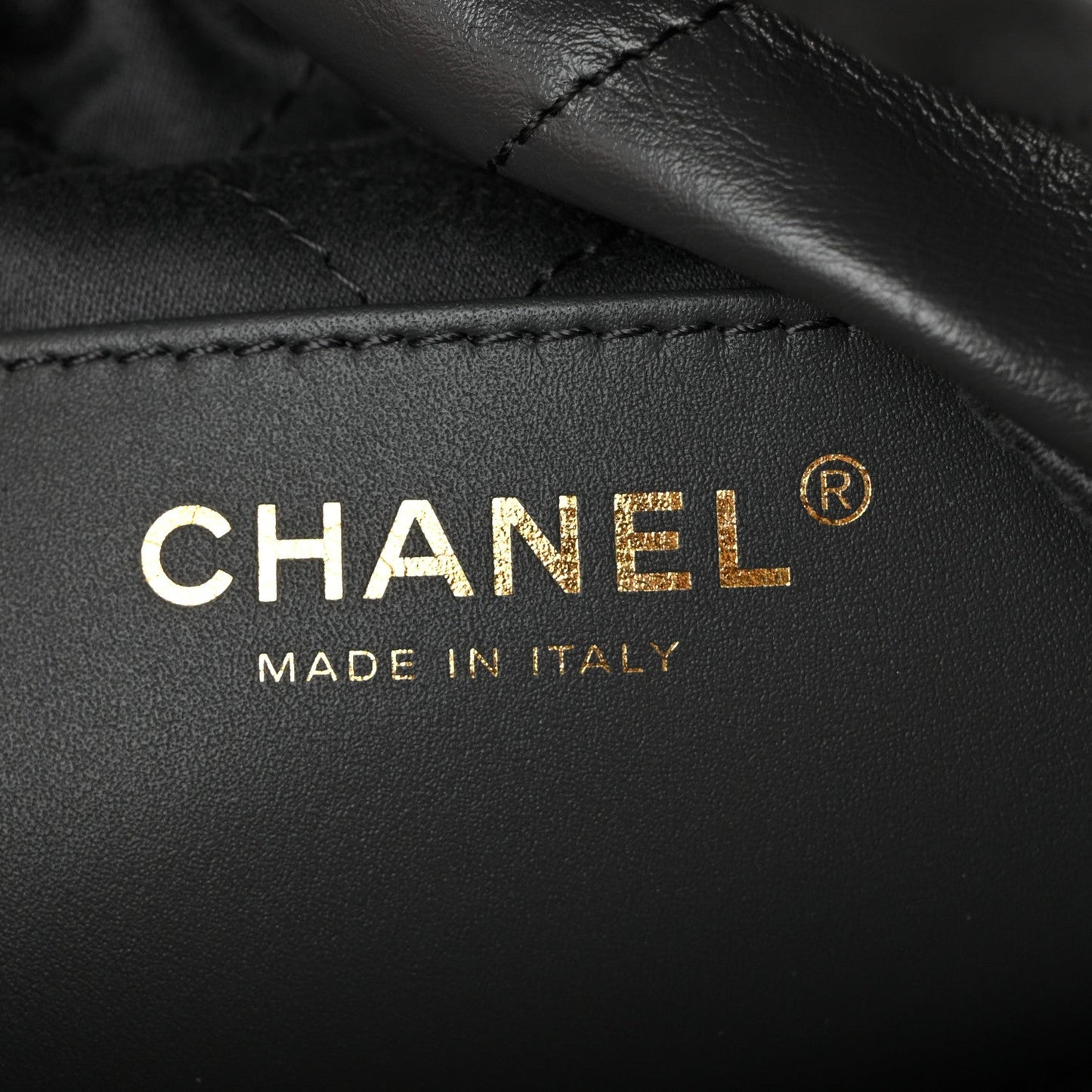 Shiny Calfskin Quilted Mini Chanel 22 Dark Grey