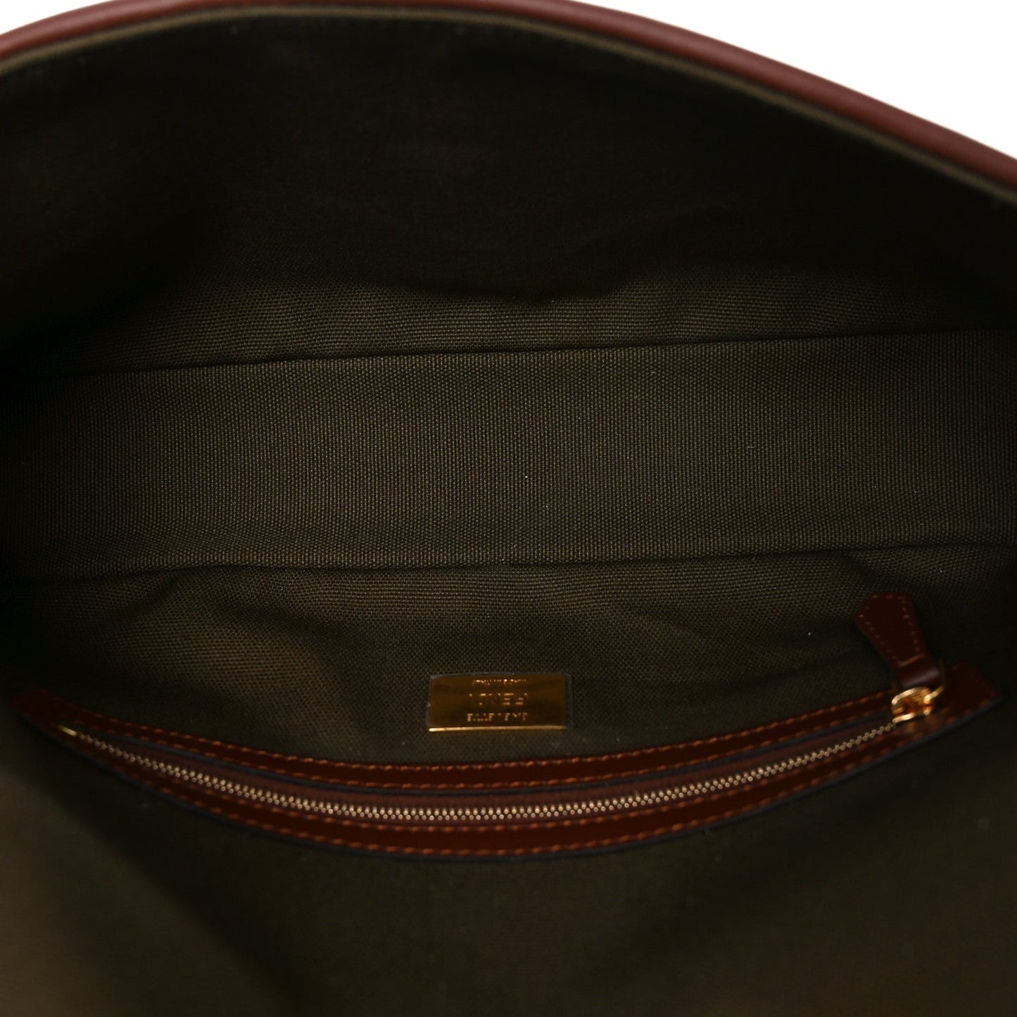 X SARA COLEMAN Canvas Vitello King FF Fish Eye Embroidered Baguette Amazzonia Ghianda