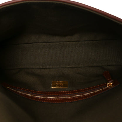 X SARA COLEMAN Canvas Vitello King FF Fish Eye Embroidered Baguette Amazzonia Ghianda