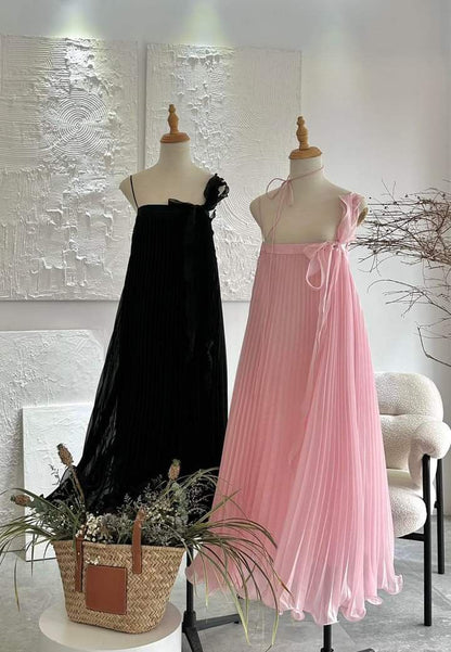 formaldressy--White/Blue/Pink/Black Suspender Long Chiffon Travel Holiday Dress gh5684