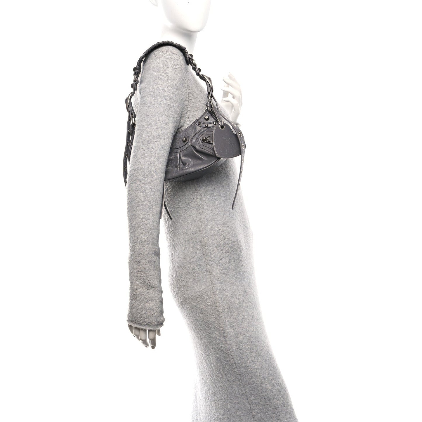 Agneau Arena Le Cagole Shoulder Bag XS Dark Grey