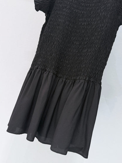 Miumiu 2026 Georgette Mini-dress Black Elastane Silk