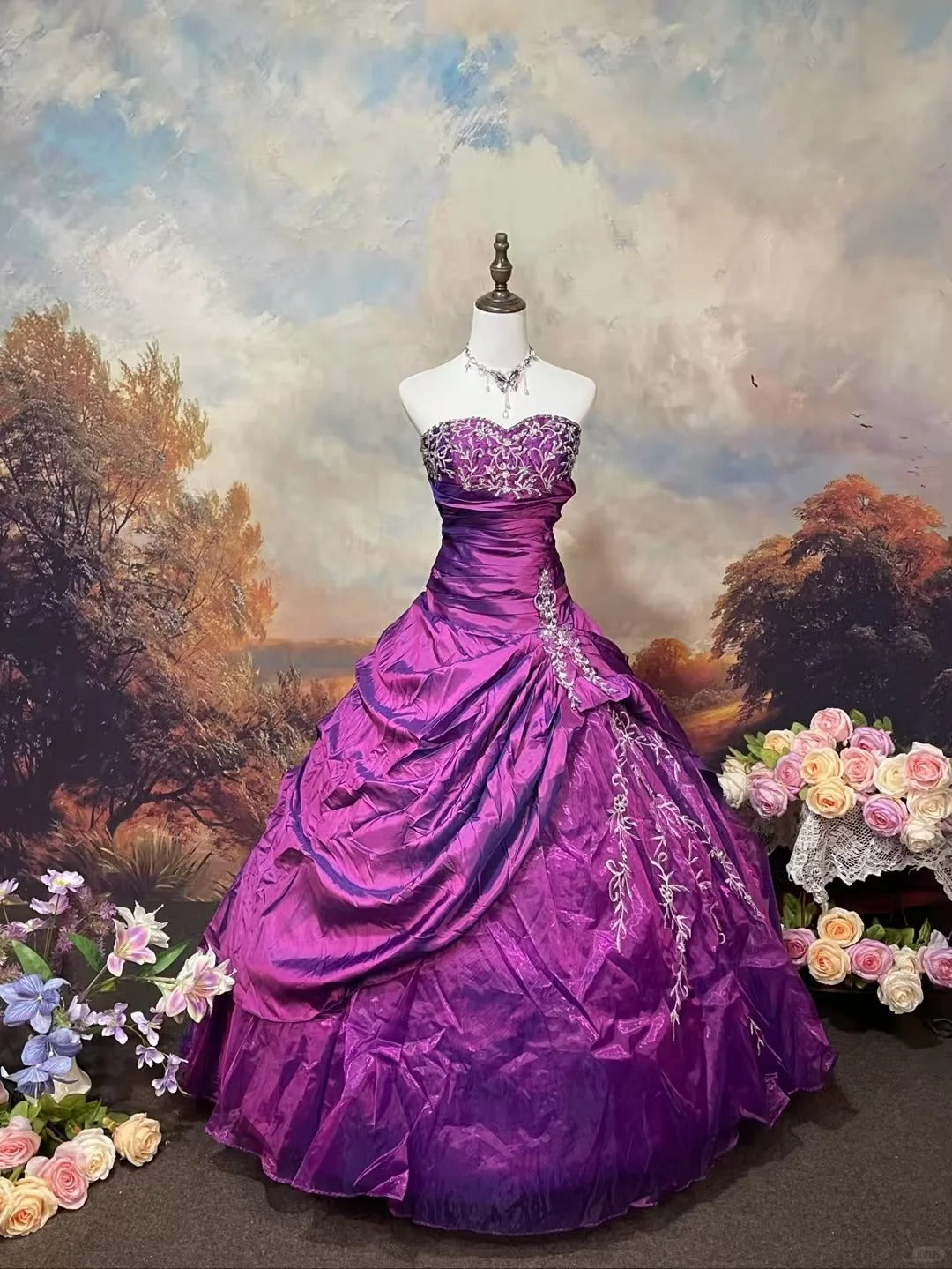 A Line Strapless Ball Gown Quinceanera Dress Unique Evening Dress    cg25567