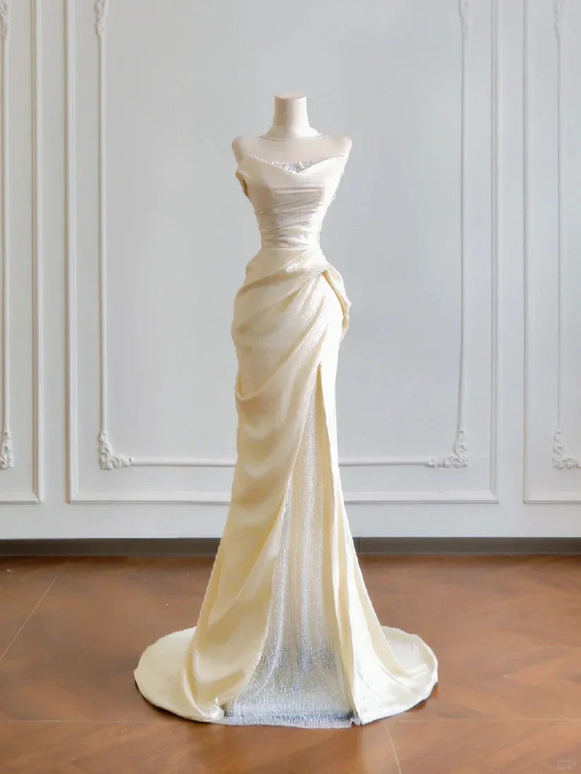 formaldressy--__ream yellow long satin prom dress gh5480