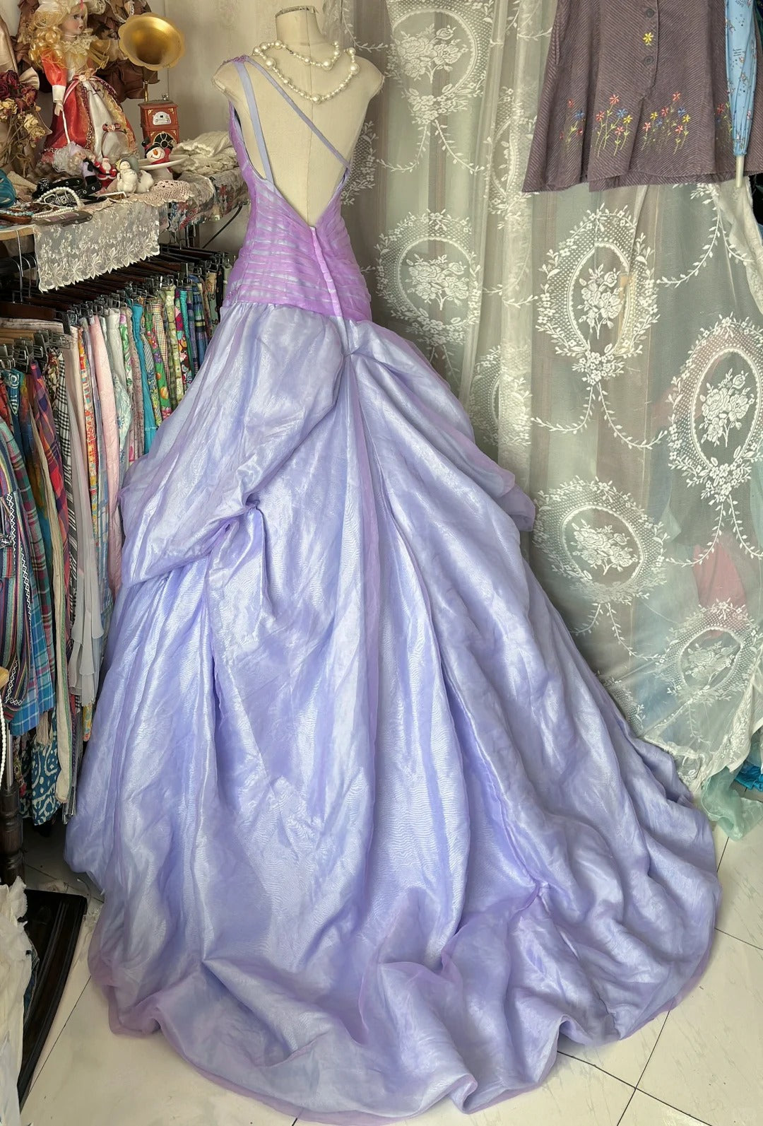 A Line Lilac Vintage Evening Dresses, Sleeveless Party Gowns  cg25492