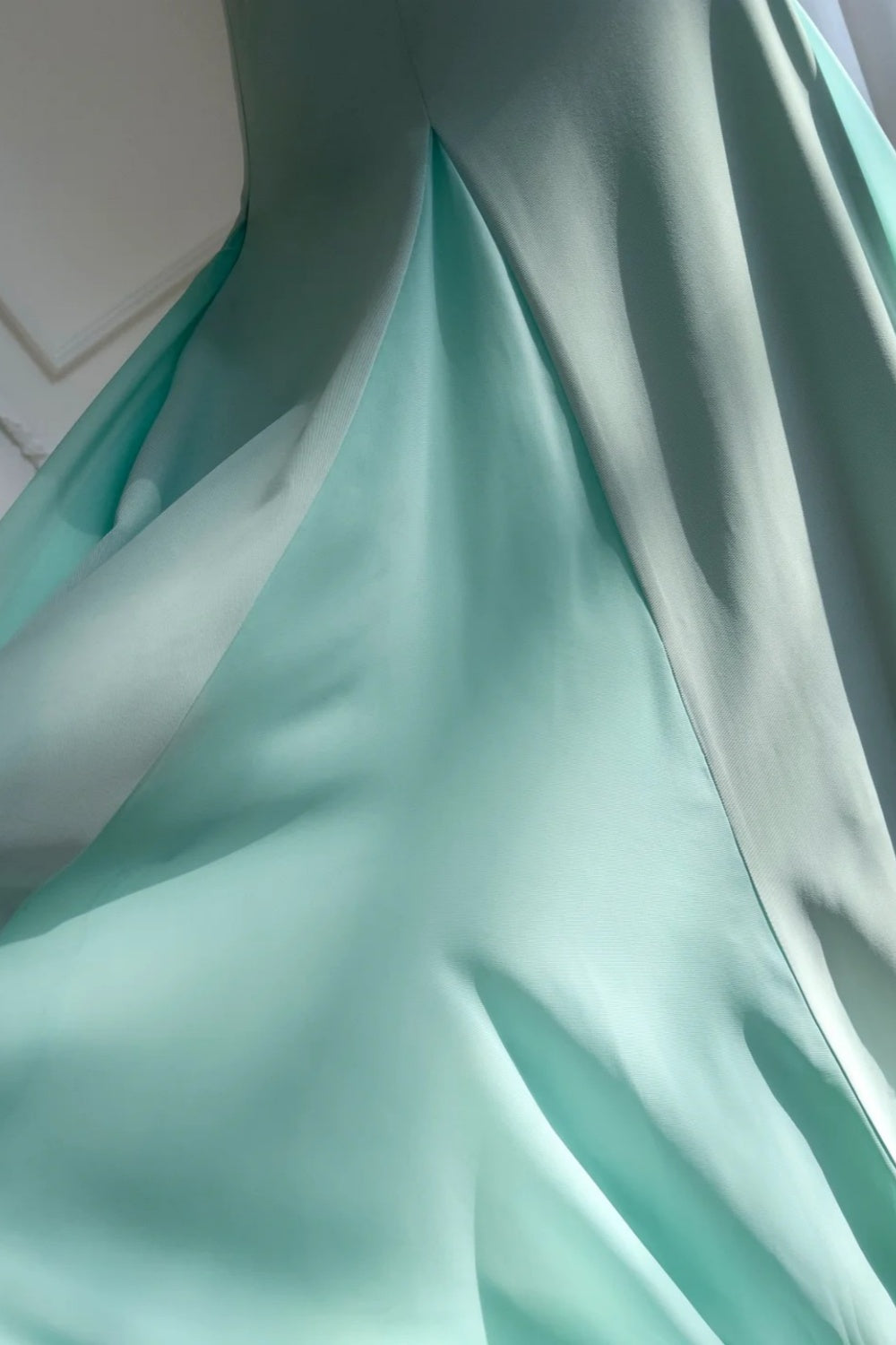 formaldressy- Minimalist Mint Green/Pastel Pink Spaghetti Strap Slim-Fit Long Evening Gown gh6098