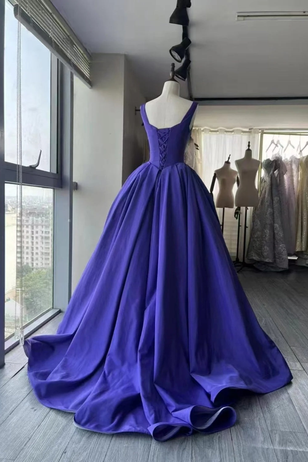 formaldressy- Purple Elegant Satin Long And Floor Prom Dress gh6214