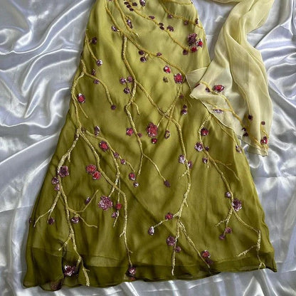 vintage floral dress Long Prom Dress Party Gown Evening Dress      cg25231
