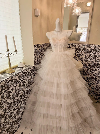 A Line Tulle Princess Evening Dress for Girls Long Party Gowns    cg25781