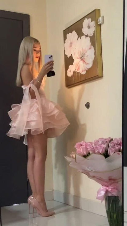 A Line Pink Cocktail Dresses Homecoming Dress Short Prom Dress Party Dress    cg26001