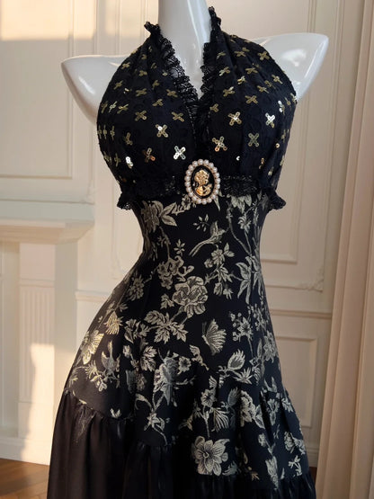 Halter Vintage Evening Dresses,Sleeveless Party Gowns  cg25487