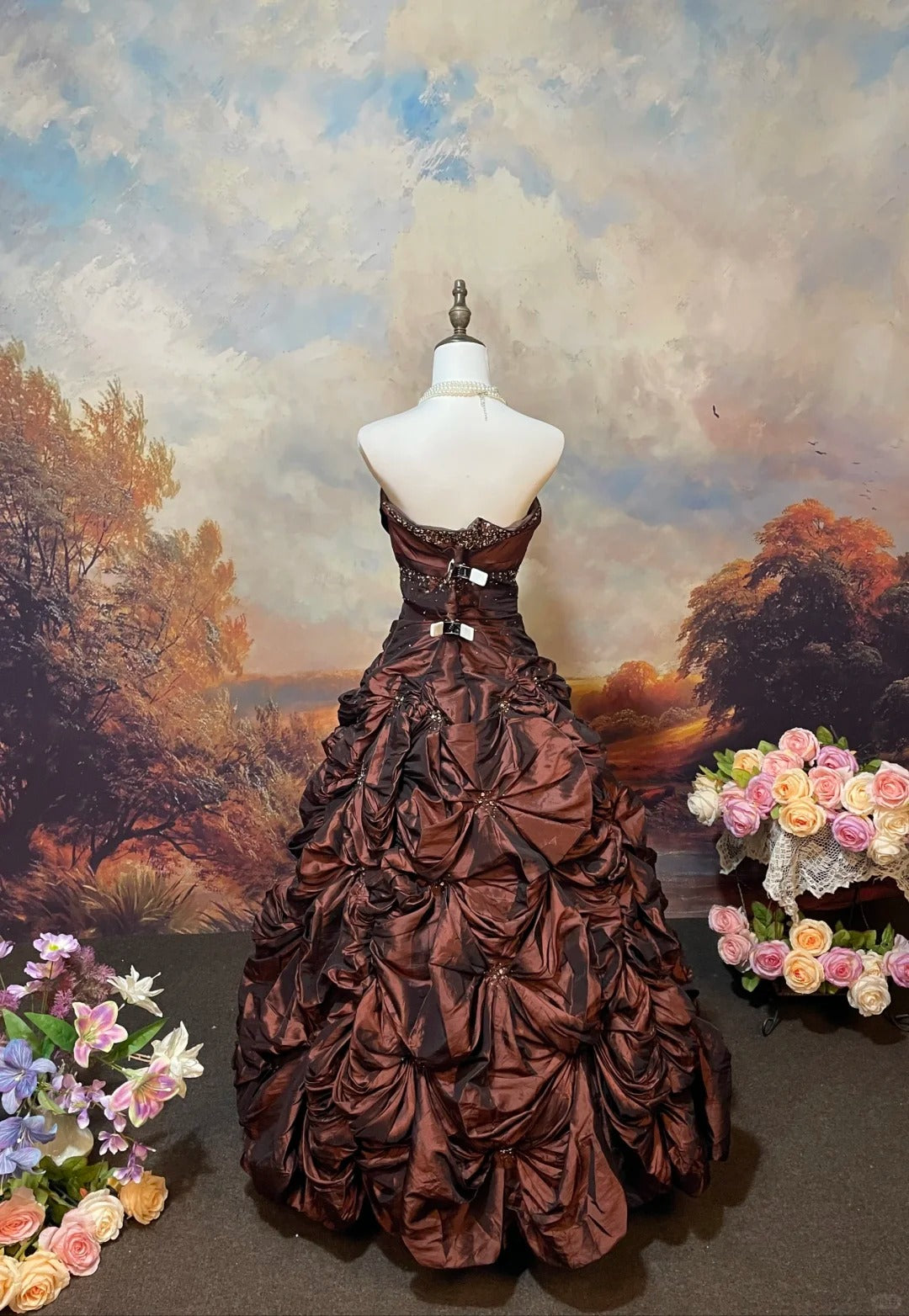 A Line Strapless Ball Gown Quinceanera Dress Unique Evening Dress    cg25565