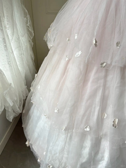 A Line Pink Prom Party Dresses Unique Long Evening Dress Vintage Princess Dress   cg25987