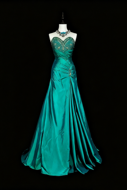 formaldressy-Beaded dress, green dress, formal evening gown, long dress gh6141