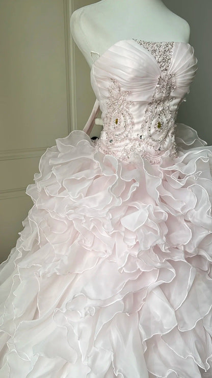 A Line Pink Prom Party Dresses Unique Long Evening Dress Vintage Princess Dress   cg25983
