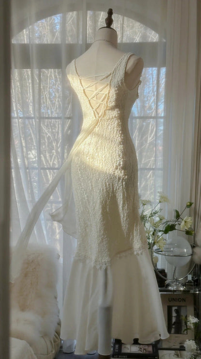 Vintage Evening Dresses, Ivory Sleeveless Party Gowns  cg25522