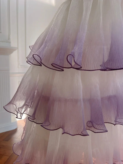 Ombre Short Prom Dress A-Line Sleeveless Evening Dress Short Party Gown    cg26009