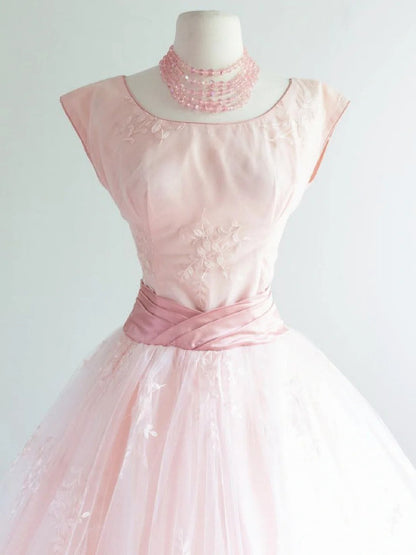 A Line Pink Vintage Homecoming Dress Short Prom Dress Party Dress    cg26053