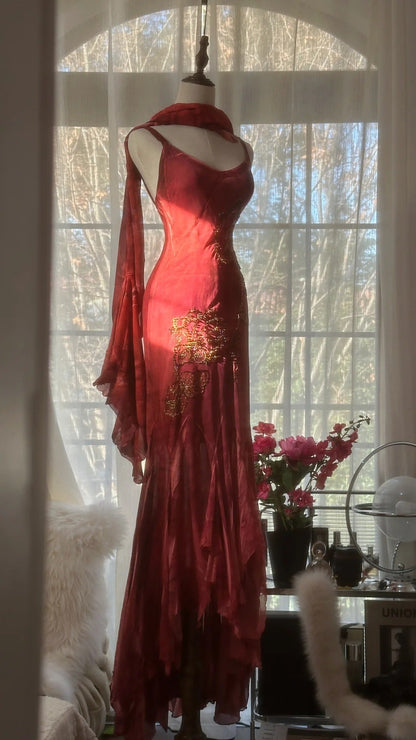 Vintage Evening Dresses, Burgundy Sleeveless Long Party Gowns  cg25523