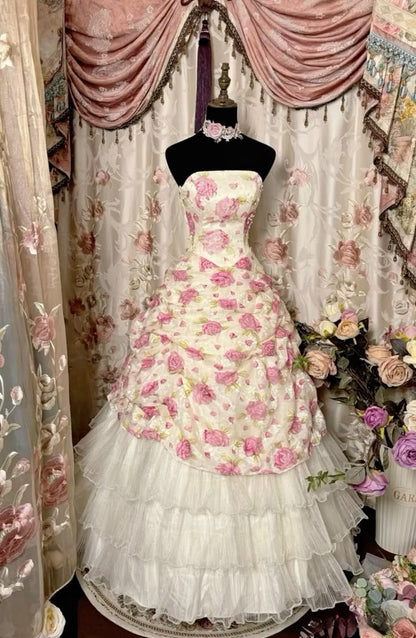 A Line Strapless Tulle Prom Dresses, Long Evening Dress Formal Dress    cg25973