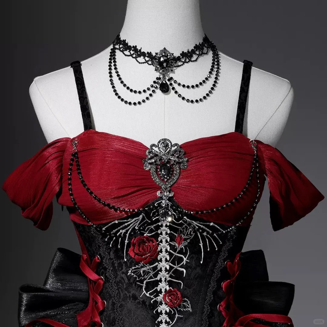 formaldressy-Black red beaded tulle lace short homecoming dress birthday dress gh5347