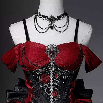 formaldressy-Black red beaded tulle lace short homecoming dress birthday dress gh5347