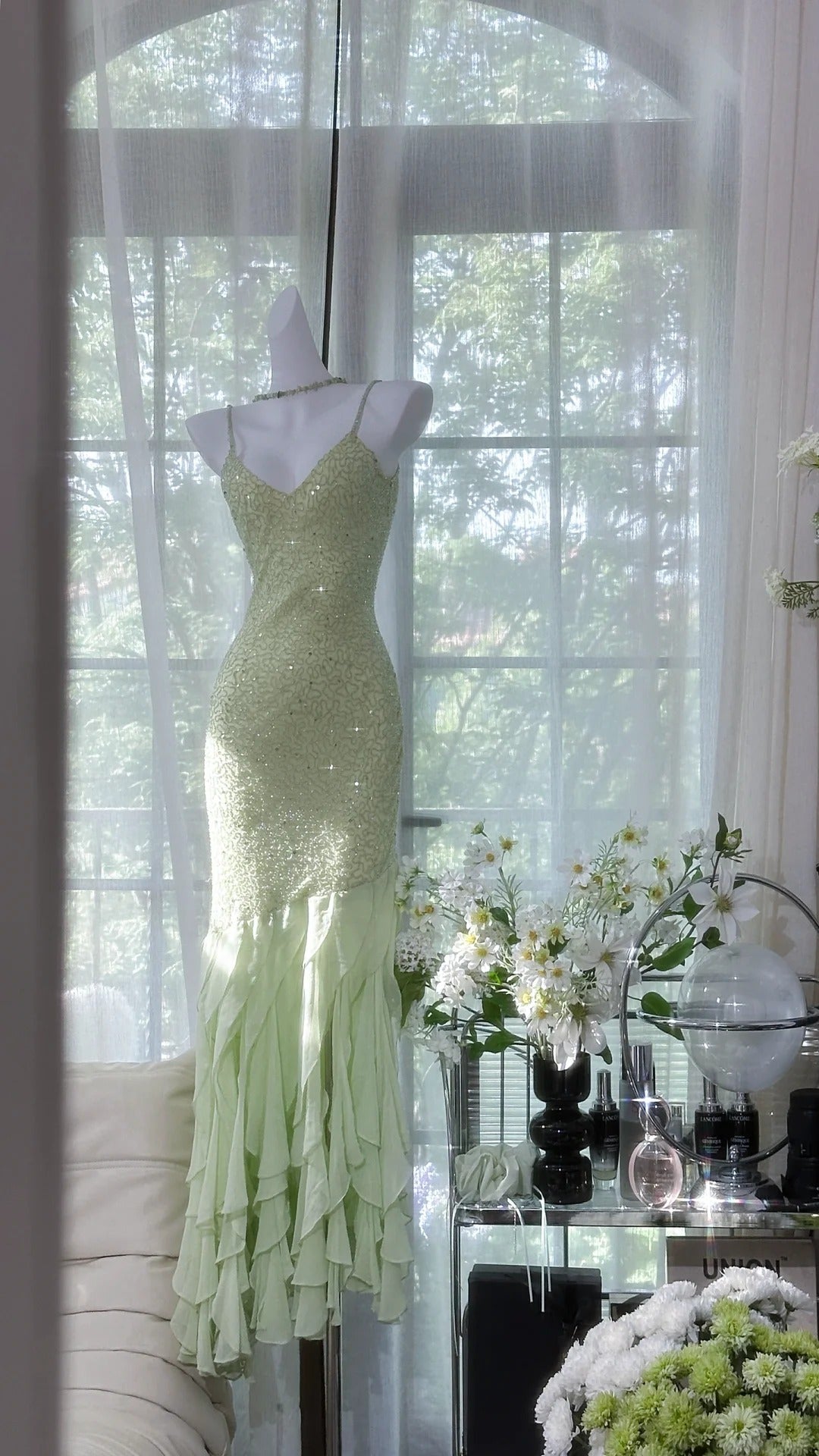Green Mermaid Formal Dress Vintage Long Party Dress Evening Dress Prom Dresses     cg25711
