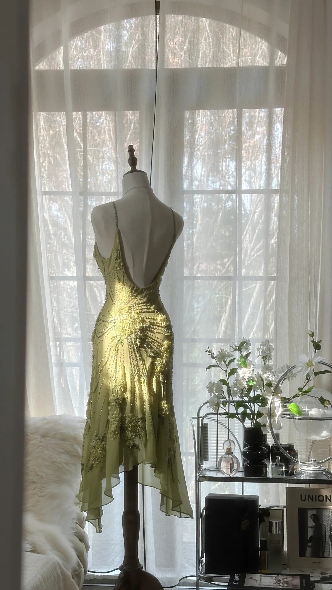 Vintage Evening Dresses, Sleeveless Green Party Gowns  cg25516