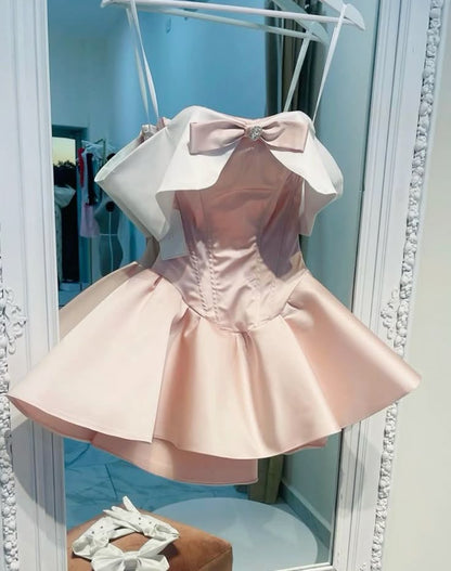 Off Shoulder Short Pink Party Dress Fashion Evening Dress Homecoming Gowns      cg25581