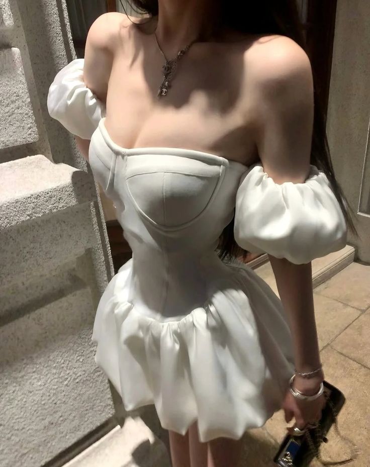 White Off Shoulder Short Evening Party Dress Homecoming Gowns      cg25589