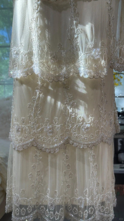 Vintage Evening Dresses, Light Champagne Long Sleeveless Party Gowns  cg25534