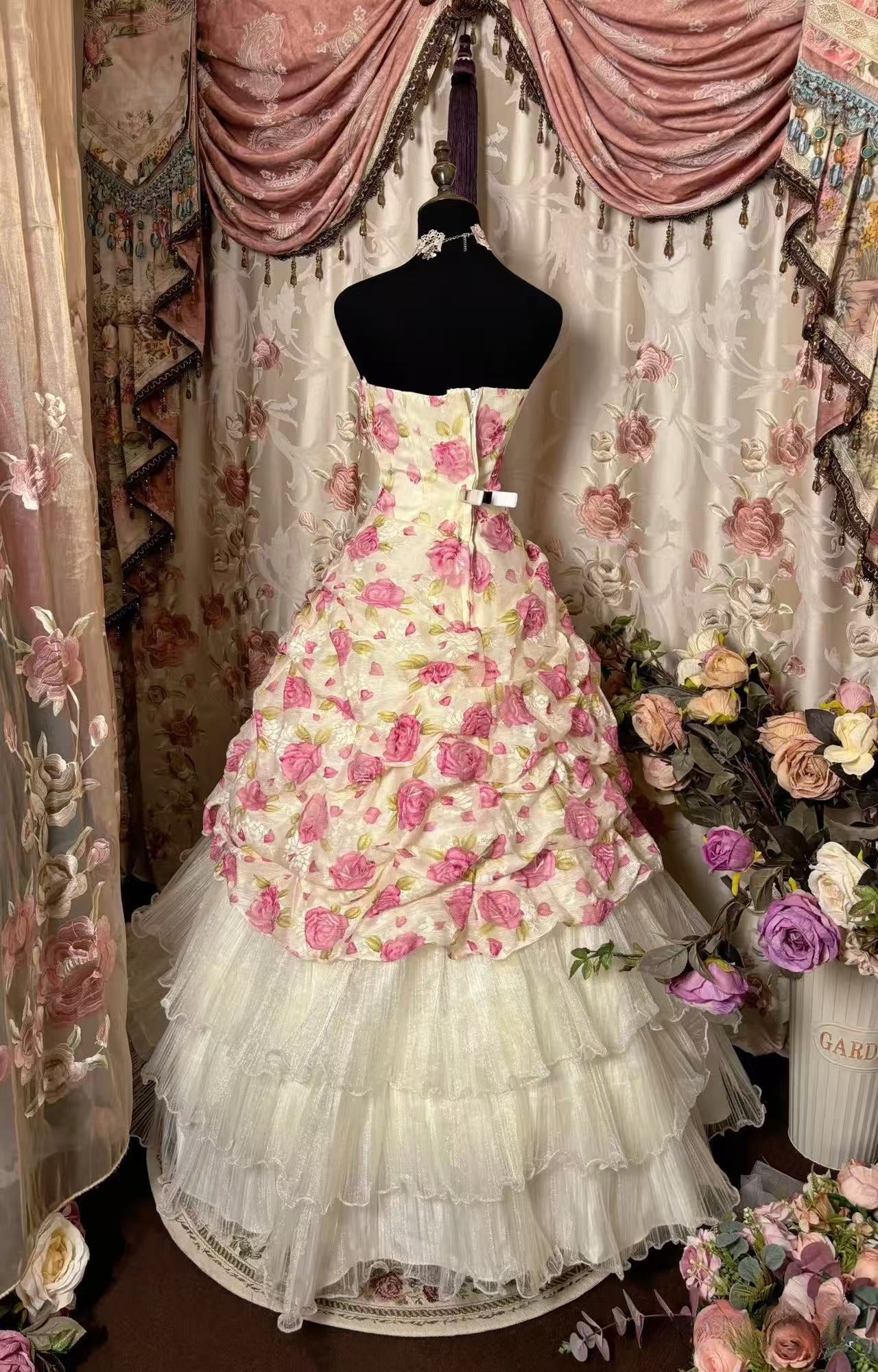 A Line Strapless Tulle Prom Dresses, Long Evening Dress Formal Dress    cg25973