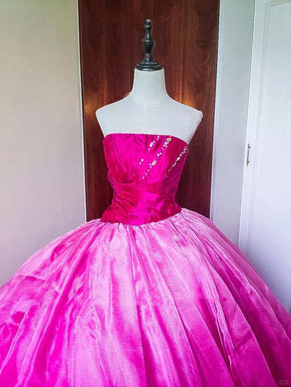 formaldressy-Pink Fashion Beaded Ombre Long Tulle Floor-Length Ball Gown gh5301