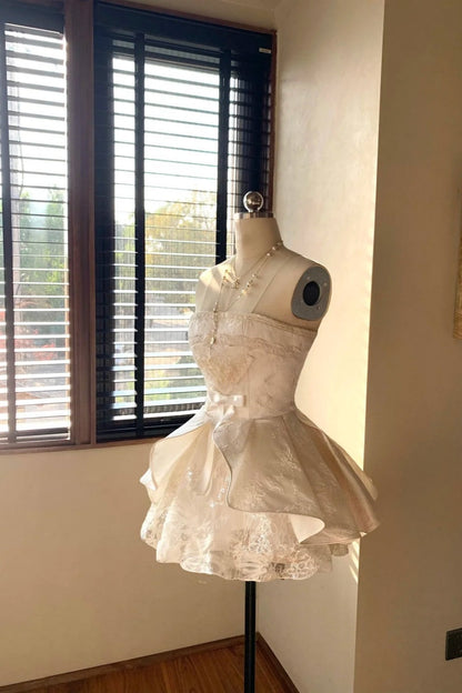 formaldressy-Strapless exquisite lace princess homecoming dress tulle gh5741